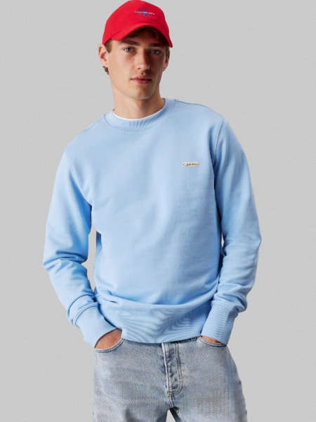 Calvin Klein Jeans Vyriškas Džemperis Label Šviesiai Mėlyna