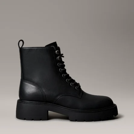 Calvin Klein Moteriški Odiniai Aulinukai Chunky Heeled Lace-Up Boots